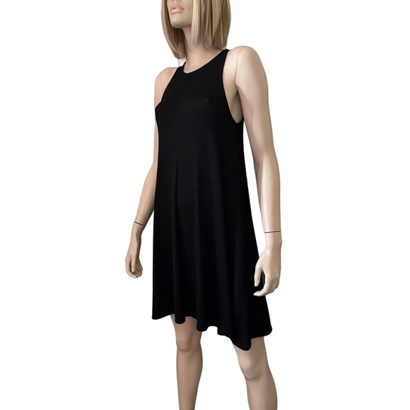 Aritzia Wilfred Free Black Dress Minimalist Tank Tunic Rayon Refined Fashion - Picture 4 of 15